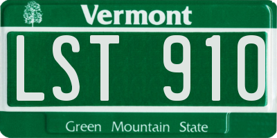 VT license plate LST910