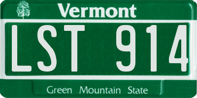 VT license plate LST914