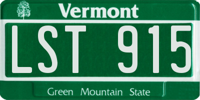 VT license plate LST915