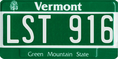 VT license plate LST916