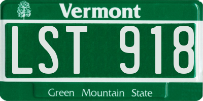 VT license plate LST918