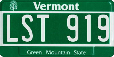 VT license plate LST919