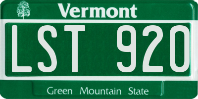 VT license plate LST920