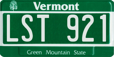 VT license plate LST921