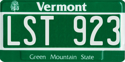 VT license plate LST923