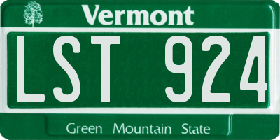 VT license plate LST924