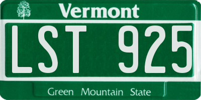 VT license plate LST925