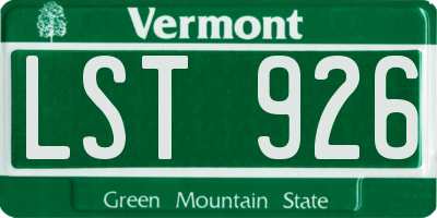 VT license plate LST926
