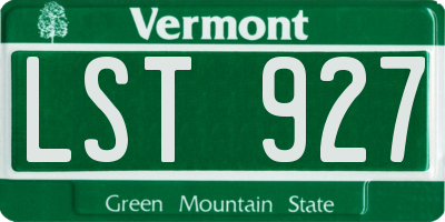 VT license plate LST927