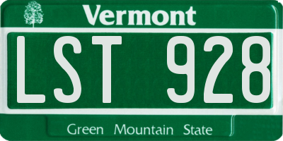 VT license plate LST928