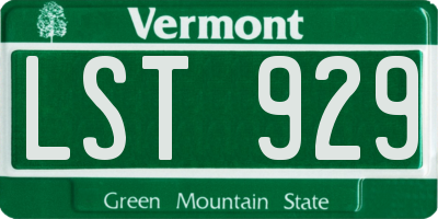 VT license plate LST929