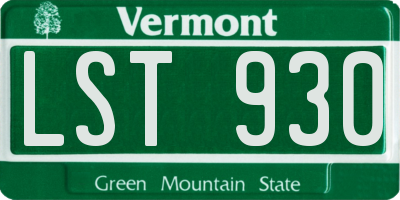 VT license plate LST930