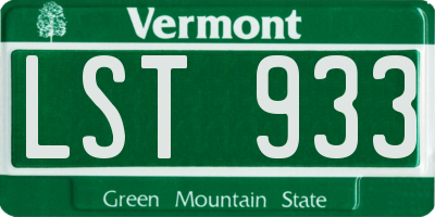 VT license plate LST933