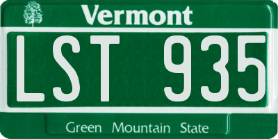 VT license plate LST935