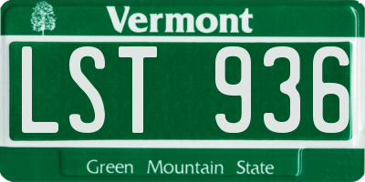 VT license plate LST936