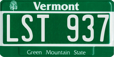 VT license plate LST937