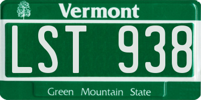 VT license plate LST938