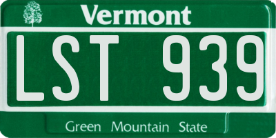 VT license plate LST939
