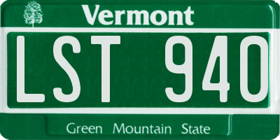 VT license plate LST940