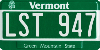 VT license plate LST947