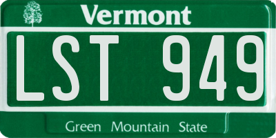 VT license plate LST949