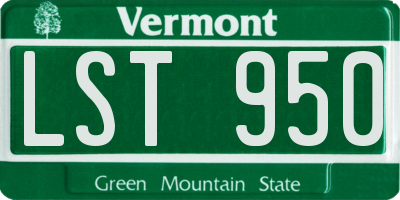 VT license plate LST950