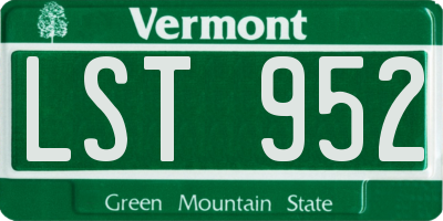 VT license plate LST952