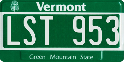VT license plate LST953
