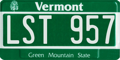 VT license plate LST957