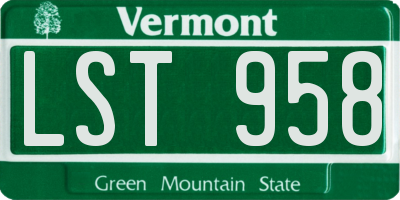 VT license plate LST958