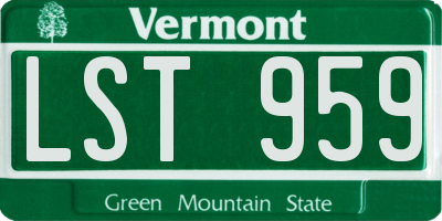VT license plate LST959