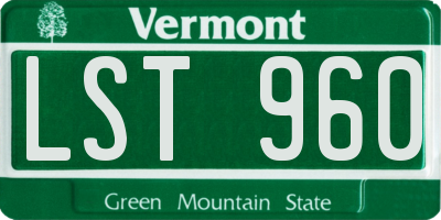 VT license plate LST960