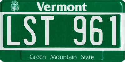 VT license plate LST961