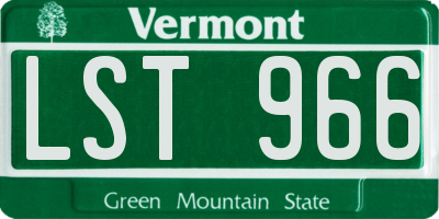 VT license plate LST966