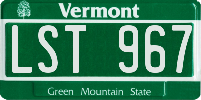 VT license plate LST967