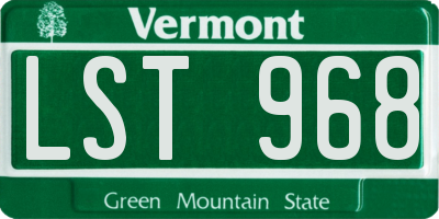 VT license plate LST968