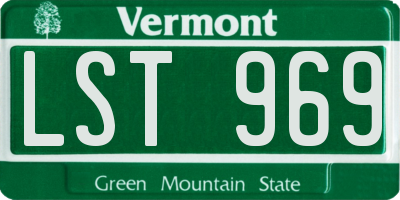 VT license plate LST969