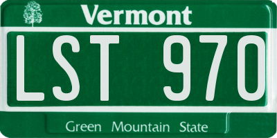 VT license plate LST970