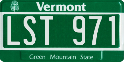 VT license plate LST971