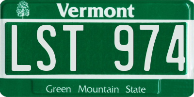 VT license plate LST974