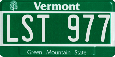VT license plate LST977