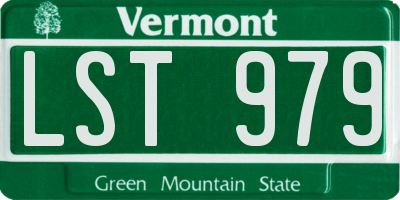 VT license plate LST979