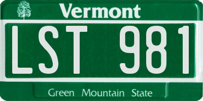 VT license plate LST981