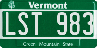 VT license plate LST983