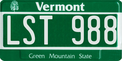 VT license plate LST988