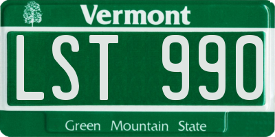 VT license plate LST990
