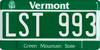 VT license plate LST993
