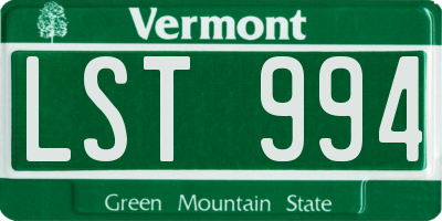 VT license plate LST994