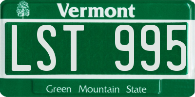 VT license plate LST995