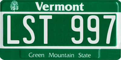 VT license plate LST997